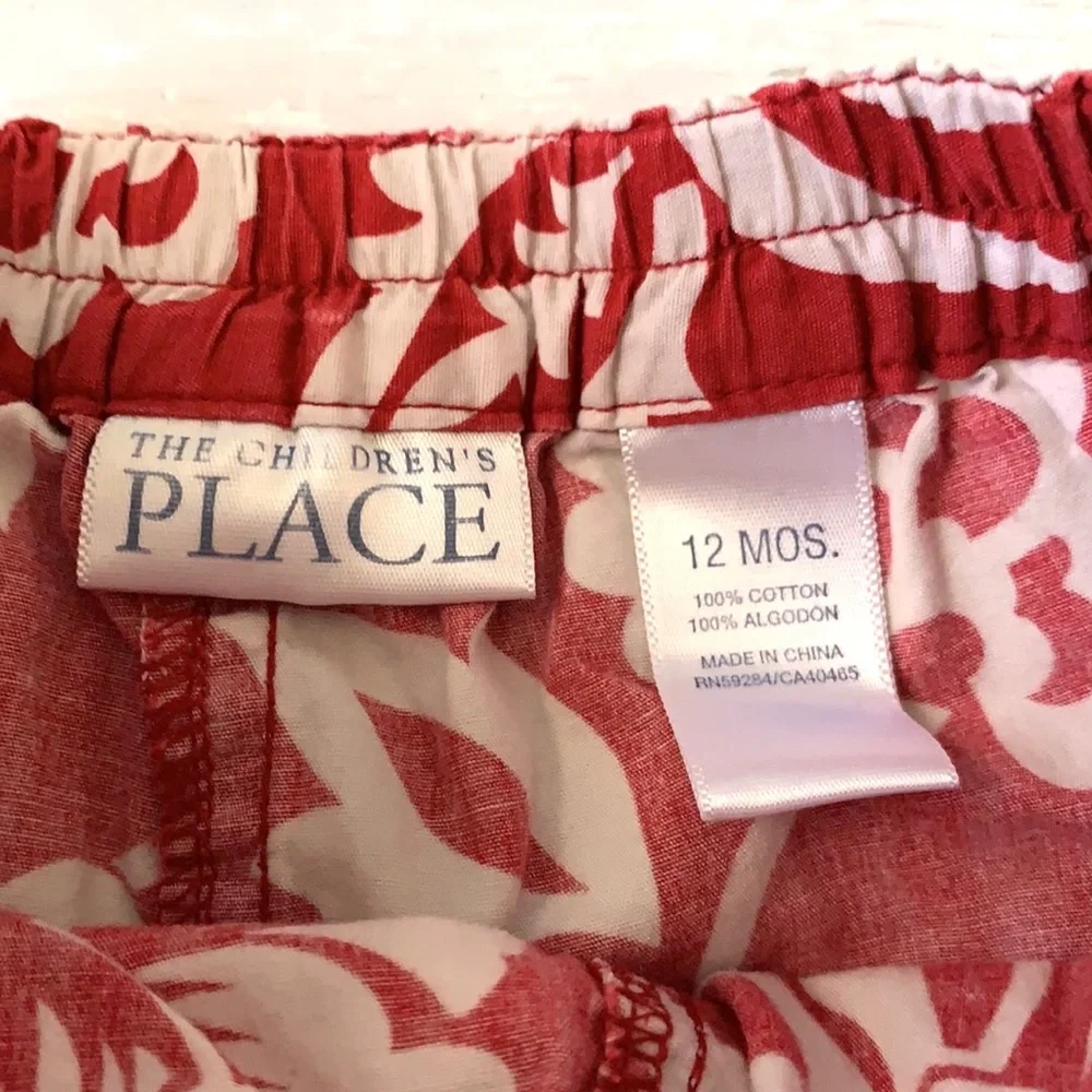 Boys 12m Red Shorts Hawaiian Print Childrens Place Summer Clothes Hawaii